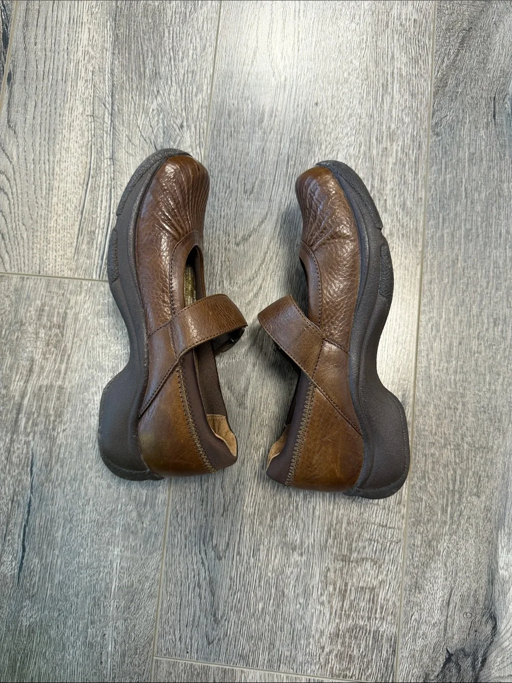 Dansko Brown Mary Jane Flats with Buckle Strap